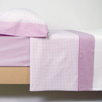 Juego De Sábanas Algodón June Rose Rosa Cama De 200cm
