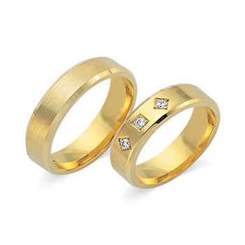 Alianzas 18 quilates oro amarillo 3 diamantes