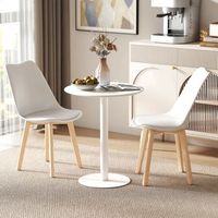 mesa de comedor de acero homcom o60x72 cm blanco