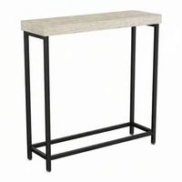 nikki - consola de entrada y salon rectangular 75x75x24 cm estilo industrial en metal y mdf marron