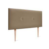 cabecero de polipiel liso con botones 105x105cm con patas camas 105 - marron claro