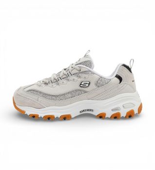 Skechers para mujer. 150724 Zapatillas D'Lites Stellar Shimmer beige (39), Plano, Cordones, Casual