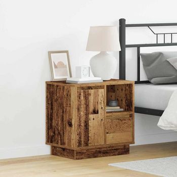 Mesitas De Noche (2 Uds) - Dormitorio - Madera De Ingeniería - Madera Vieja (50x34.5x50cm)