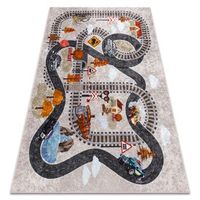 alfombra lavable junior 51986803 vias del tren locomotora para nin 140x190 cm