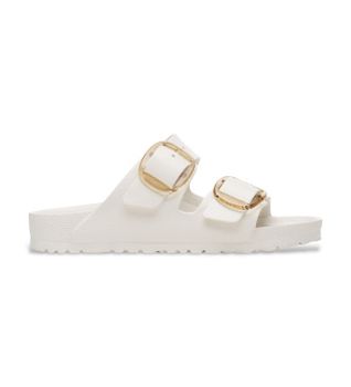Birkenstock para mujer. 1029651 Sandalias Arizona Big Buckle EVA (Ajuste Estrecho) blanco (38), Plano, Hebilla, Beachwear