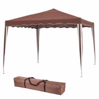 carpa cenador gazebo plegable cubierta 24x24m base 3x3m marron mejorados tubos de acero de alta resistencia plegables anti viento proteccion uv bolsa de transporte para playa camping monty