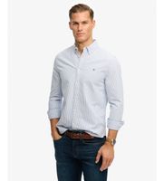 superdry para hombre m4011100a camisa preppy oxford rayas azul xxl casual algodon manga larga