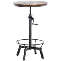 mesa malita en estilo industrial madera plateado antiguo 59x59x84 cm clp
