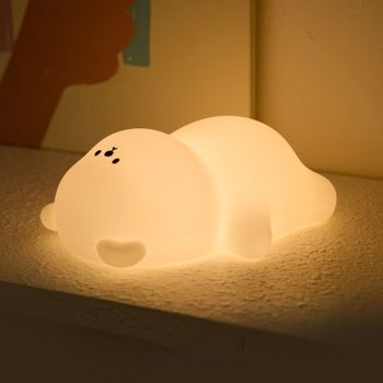 Bonita lámpara de noche de silicona, oso plano tumbado, luz decorativa de escritorio, lámpara de ambiente creativo para interiores, lámpara de noche para bebé, regalo para niños