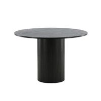 mesa de comedor redonda de madera para 4 personas - negro