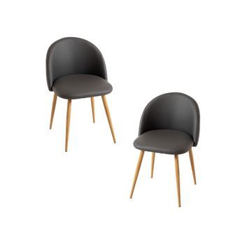 Pack 2 Sillas Vint Polipiel De Polipiel 74*38*43 Cm - Gris