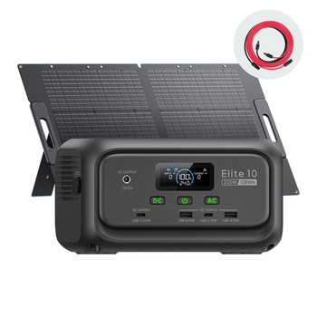 Bluetti Elite 10 con Panel Solar 100W (envío separado) – Estación portátil 128Wh/200W, para camping, apagones y respaldo UPS