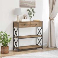 vidaxl mesa de consola roble artisan 75 x 28 x 75 cm