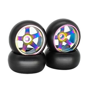 4PCS Neumáticos de Deriva Ruedas Llantas Metálicas para Wltoys Mini-Q 1/28 K969 K989 P939 284131 Coches RC Vehículos Mod