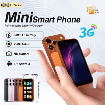 SERVO 18SE MINI Teléfono Inteligente Pequeño Android, Doble SIM, 3G WCDMA, 2GB + 16GB, Play Store, Zona WiFi, Bluetooth, GPS, Desbloqueo Facial, Cámara, Pantalla de 3.0