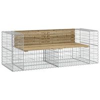 banco jardin  banco de exterior  silla de jardin con gaviones madera pino impregnada 184x71x655 cm