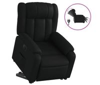 vidaxl sillon reclinable elevable electrico de cuero sintetico negro
