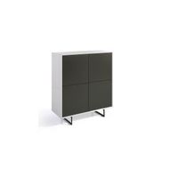 aparador mdf alto lacado modelo tibet - 110 x 45 x 125h - blanco