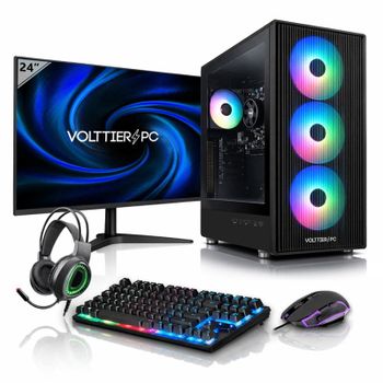 VolttierPC PC Gaming Completo AMD Ryzen 5 5600G/16GB/500GB SSD + Monitor 24