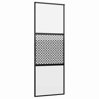 puerta de vidrio calado negro 76 x 2 x 205 cm aluminio vidaxl