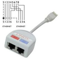 lindy utp port doubler cable de red gris