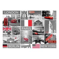 papel pintado 3d - london paris berlin new york 400x280 cm
