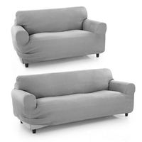 funda sofa poliester algodon y elastano gris claro duo sofa