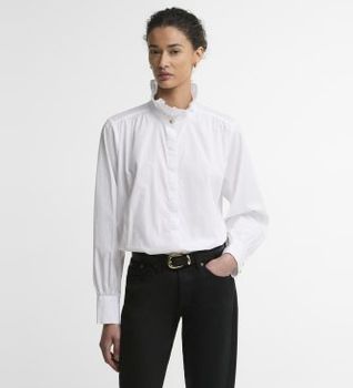 Barbour para mujer. LSH1785 Camisa Adina blanco (S), Casual, Sintético, Manga larga