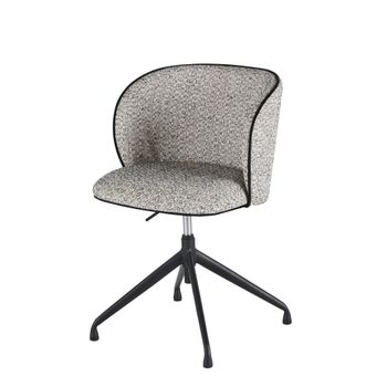 Silla de oficina giratoria de tela gris moteado