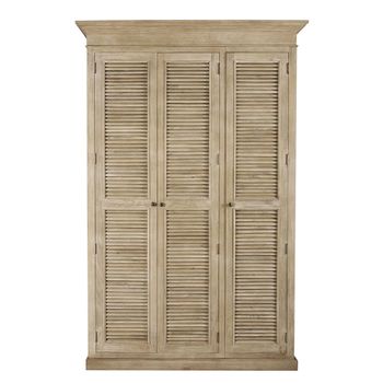 Armario de 3 puertas persiana de madera de mango
