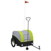 remolque para bicicleta hierro negro y verde 45 kg vidaxl