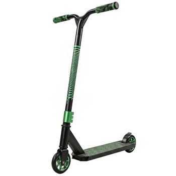 SPORTNOW Scooter Acrobático para Trucos Patinete Freestyle con Rodamientos ABEC-9 Ruedas 120 mm Giro 360° para Skatepark Verde   Aosom España