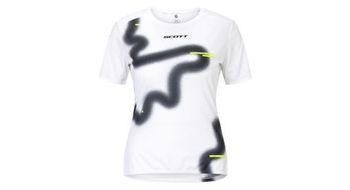 Camiseta de manga corta scott rc run blanca negra para mujer