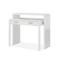 mesa de escritorio extensible zira melamina blanco artik