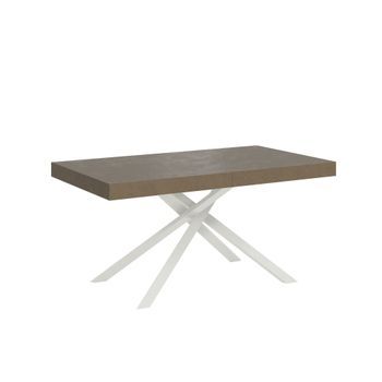 Mesa Extensible 80x160/244 Cm Karida Gris Paloma Patas Blanca