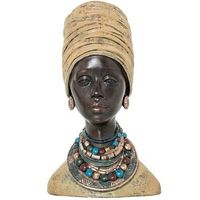 figura busto africana dorado y negro