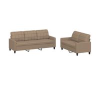 vidaxl juego de sofas con cojines 2 piezas cuero sintetico capuchino