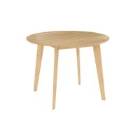 mesa de comedor redonda de madera clara 4 personas