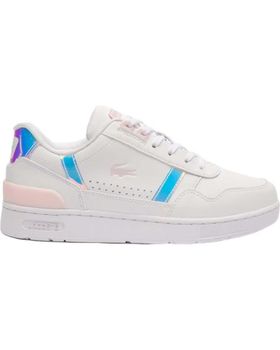 de LACOSTE ZAPATILLAS LACOSTE T-CLIP 124 BLANCAS CON DETALLES MULTICOLOR BLANCO