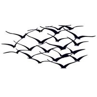 decoracion pared de metal herd of birds negro 120x55 cm