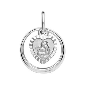 Anillo de bautizo de plata 925 colgante ángel pulido