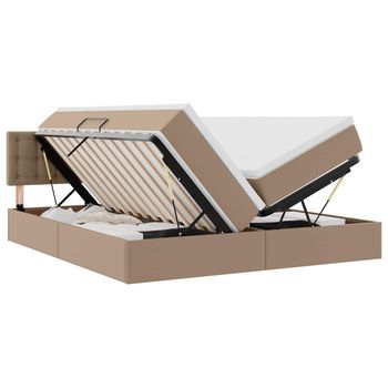 Cama Con Almacenamiento Capuchino 180 X 200 Cm Cuero Sintético Vidaxl
