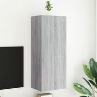 mueble tv de pared  mueble de salon  armario tv madera ingenieria gris sonoma 405x30x102 cm cfw779358