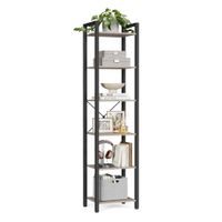 libreria de 6 niveles marron rustico y negro greige  negro