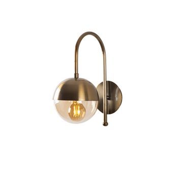 Lámpara De Pared Karsor-3301 Oro Cobrizo Metal Vidrio 15x25x30 Cm