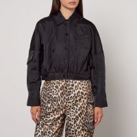 ganni duchesse nylon short jacket - uk 12