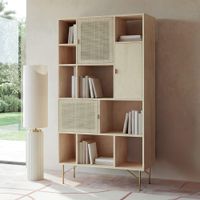 libreria de chapa de abedul y ratan de 100 cm