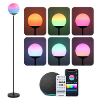 aigostar mesh - lampara de pie led inteligente con bluetooth mesh compatible con alexa control de colores por capas 8w 800lm 2700k-6500k y rgb regulable para salon y dormitorio altura 150cm