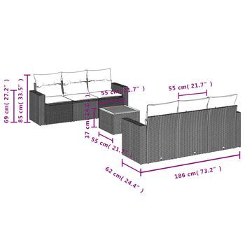 Conjunto De Comedor De Jardín Al Aire Libre (incluye Cojines, Juego De 7 Piezas)