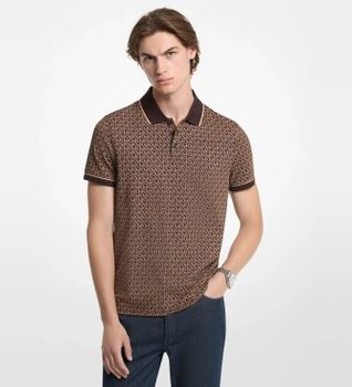 Michael Kors para hombre. CS650V848T Polo de punto liso de algodón con logotipo
marrón (M), Casual, Manga corta